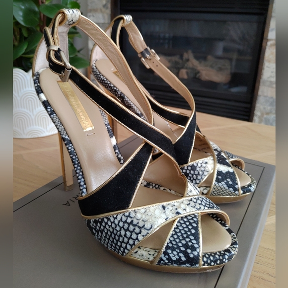 BCBG MaxAzria Criss Cross High Heel Sandals - Picture 7 of 11